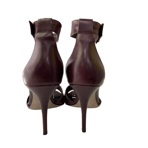 Alexander Wang Burgundy Leather Ankle Strap 4” Heels Women's Size 40 / US 10 - Picture 5 of 11